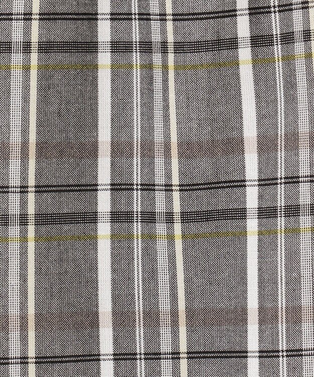 J.PRESS LADIES L 【洗える】シアーストライプ＆チェック ブラウスライク カットソー グレーチェック系