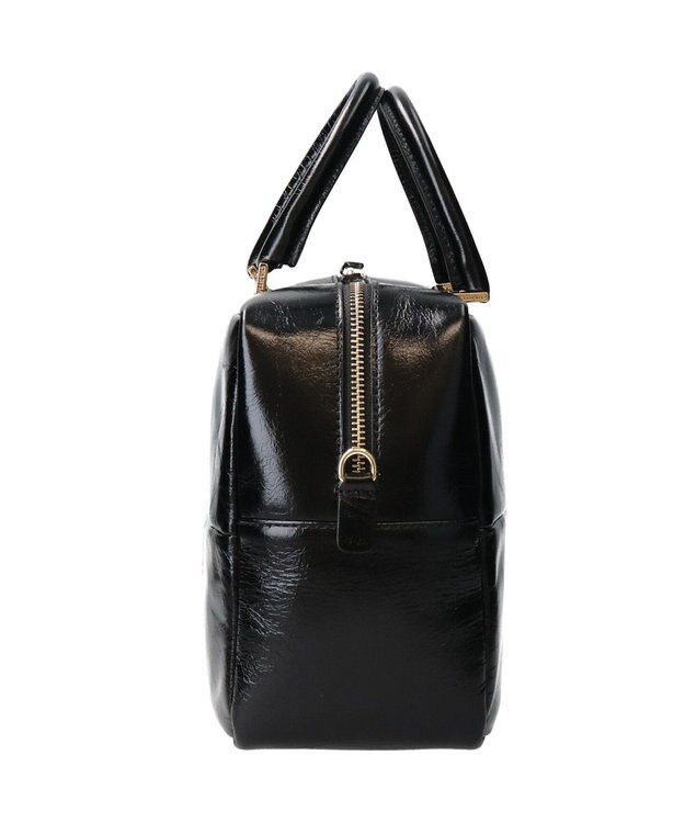 INTER-CHAUSSURES 【CHRISTIAN VILLA】ボックスシルエットレザーハンドバッグ ブラック