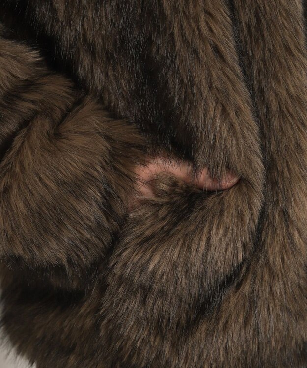 WEGO フェイクファーZIPブルゾン ブラウン