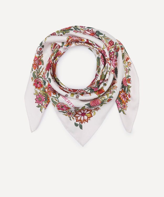 LIBERTY. トロピカル ツリー オブ ライフ シルクスカーフ 90 ピンク