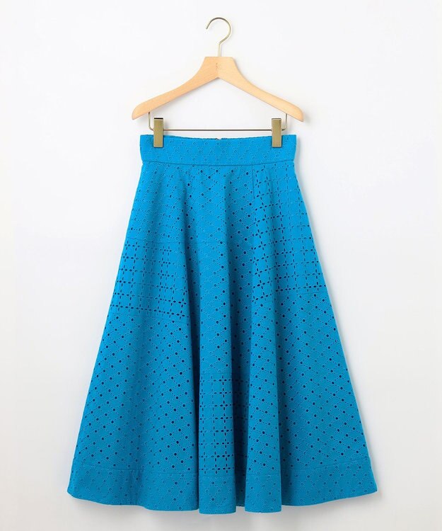 組曲 S 【洗える】パッチワークレース スカート ブルー系