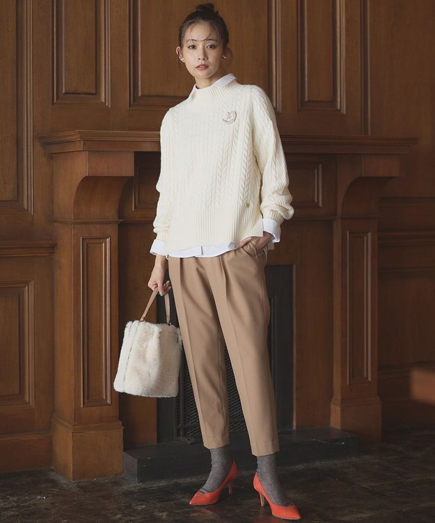 組曲 【ボウタイ付き】メッセージシャーティング シャツ アイボリー系