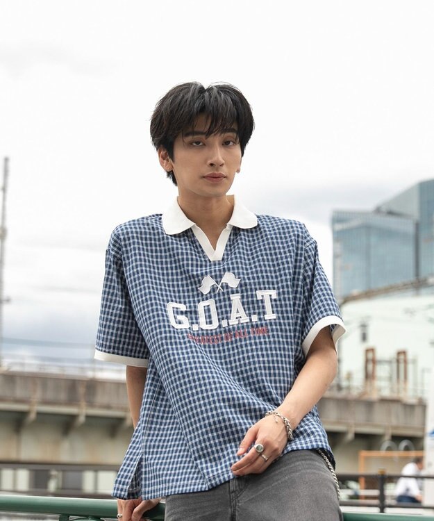 WEGO 【ユニセックス着用ITEM】チェックゲームシャツ ブルーチェック1