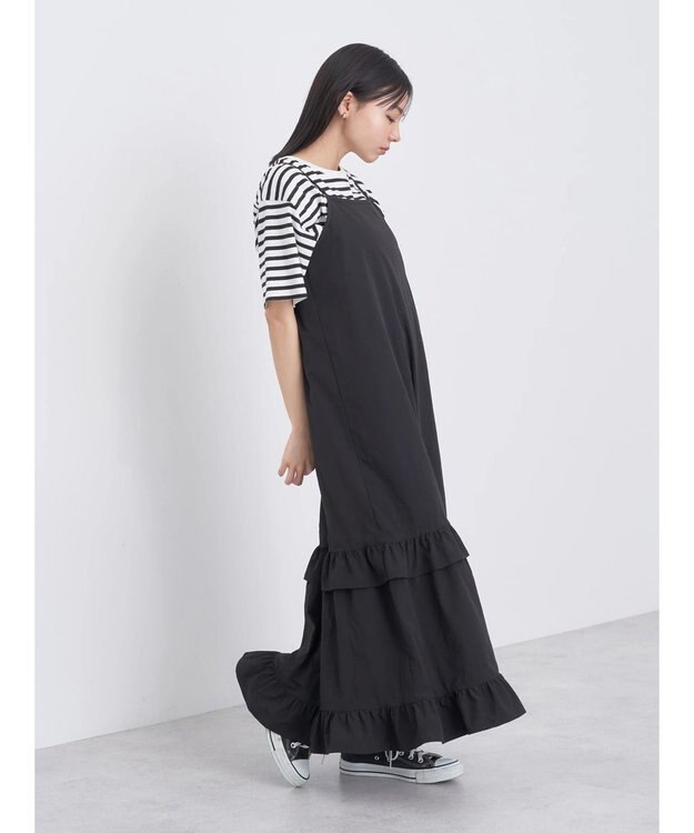 earth music&ecology ティアードキャミワンピース Black