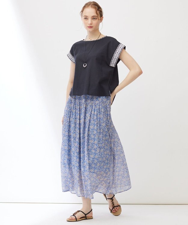 23区 【Indian Factory】コットンボイル スカート サックスブルー系5