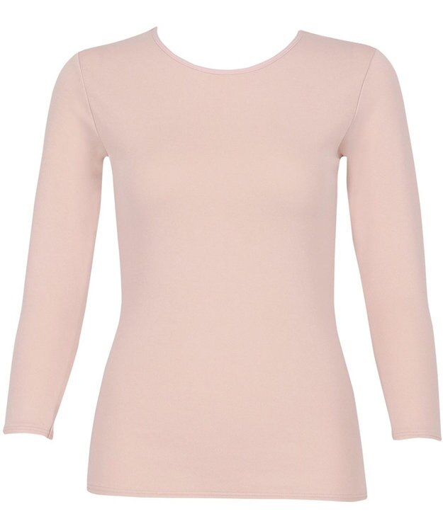 Wing あったかインナー 綿100％(肌側) やさしい肌ざわり 軽い 8分袖 長袖 ネックせまめ 秋 冬 EL2951 ウイング／ワコール ピーチ