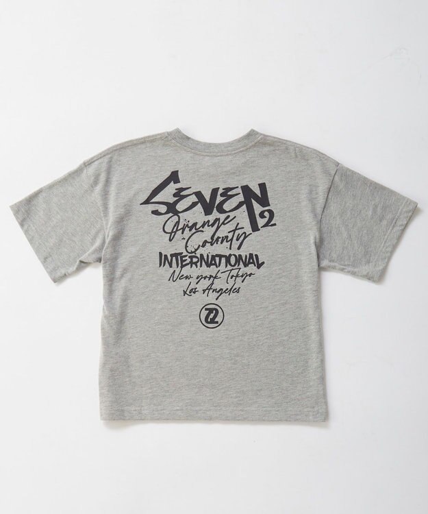 OP／FILA 【SEVEN2】バックプリントデザイン半袖Tシャツ 杢グレー