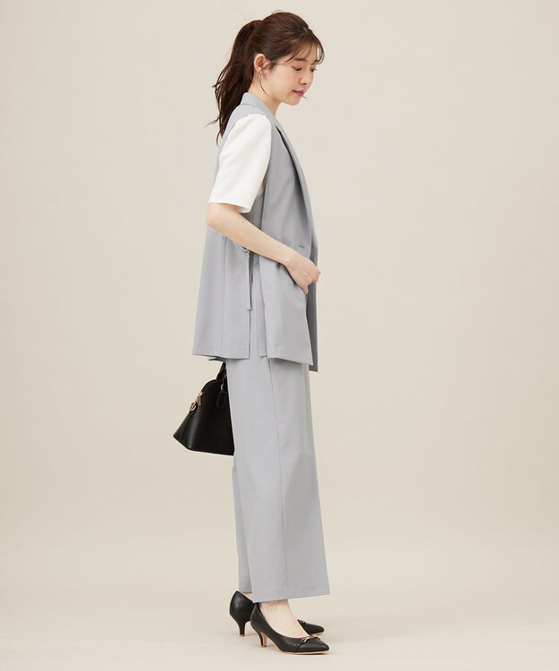 ANY SIS 【UVカット・接触冷感・吸水速乾】スマートビューティストレッチ  ジレ ブルーグレー