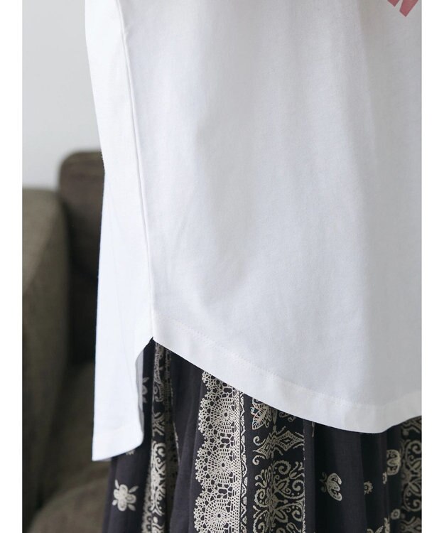 CRAFT STANDARD BOUTIQUE シルケット天竺　ロゴＰＴ裾ラウンドチュニックＳ／Ｓ Off White