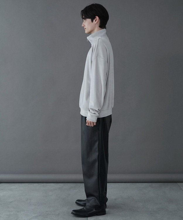 WEGO 【ユニセックス着用ITEM】マイクロシャギーワンポイントハーフZIPプルオーバー ライトグレー