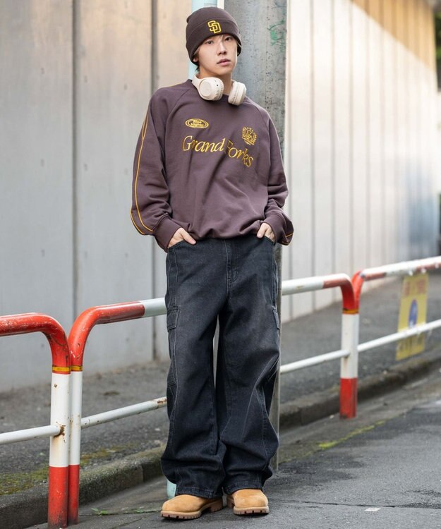 WEGO 【ユニセックス着用ITEM】ショートドロストラインプルオーバー ブラウン