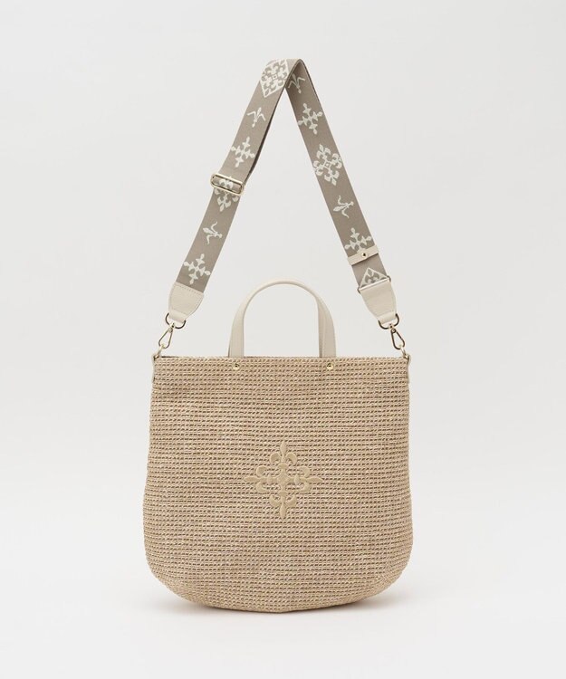 russet スリム2WAYトートバッグ <ナイロンラフィア>(CE-1717-WEB) Ivory