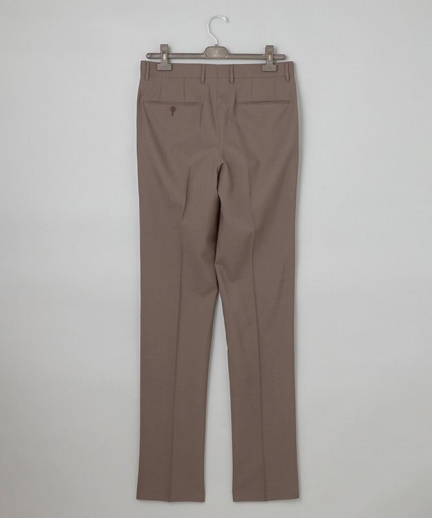 GOTAIRIKU ロングセラー【洗える/折り目加工/シワになりにくい/ウエストアジャスター】ウォッシャブル サマーウール100％パンツ_限定色(ノータック)25年モデル 新色/ブラウン系