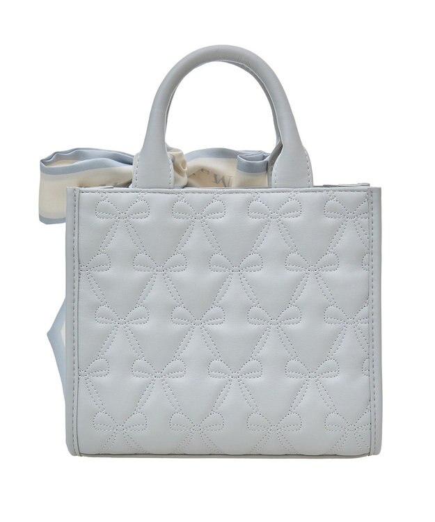 Maison de FLEUR EC限定スカーフ付リボンキルティングバッグ Grayish Blue