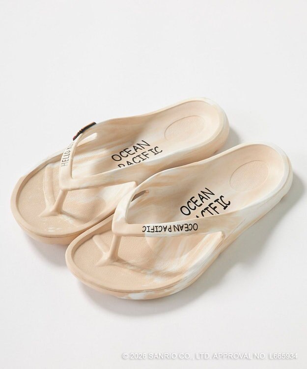 OP／FILA 【Ocean Pacific×ハローキティ】ビーチサンダル ベージュ