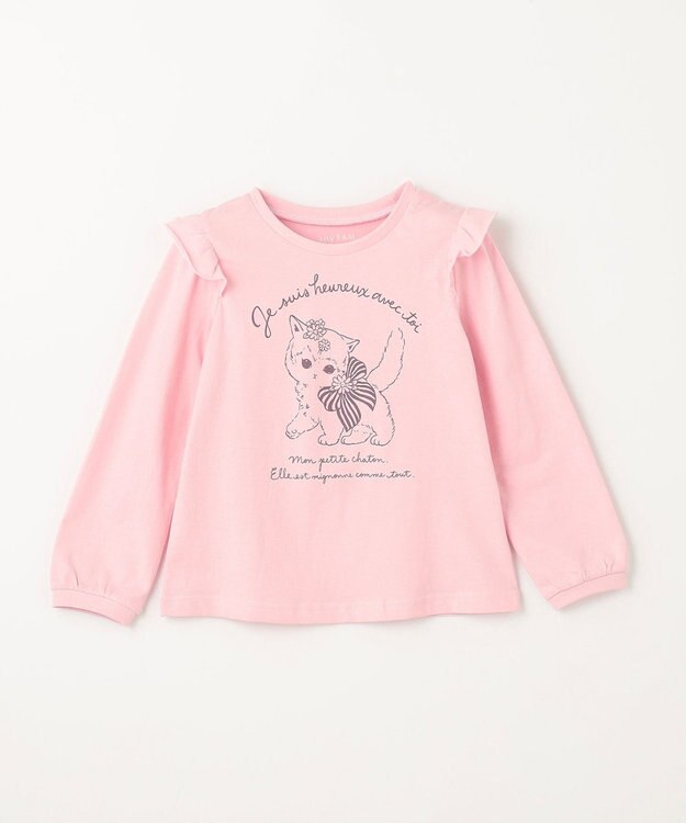 ANY KIDS 【WEB限定】7days プリント Tシャツ ピンク×ネコ