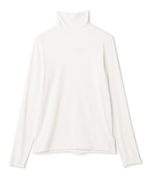 UNFILO 【暖かさ＆着心地の良さで大ヒット】コットンカシミヤ タートルネックカットソー オフ