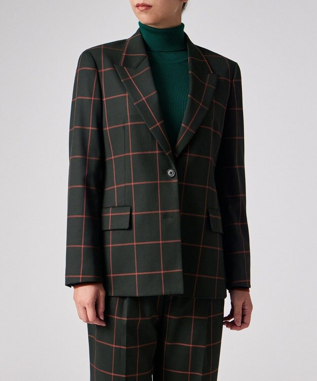 Paul Smith ウィンドウペーン シングルジャケット カーキ