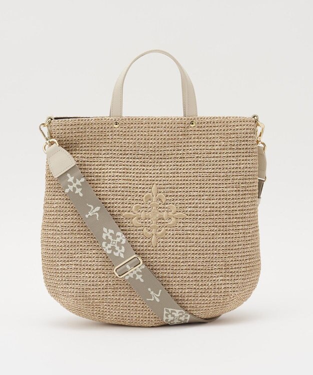 russet スリム2WAYトートバッグ <ナイロンラフィア>(CE-1717-WEB) Ivory