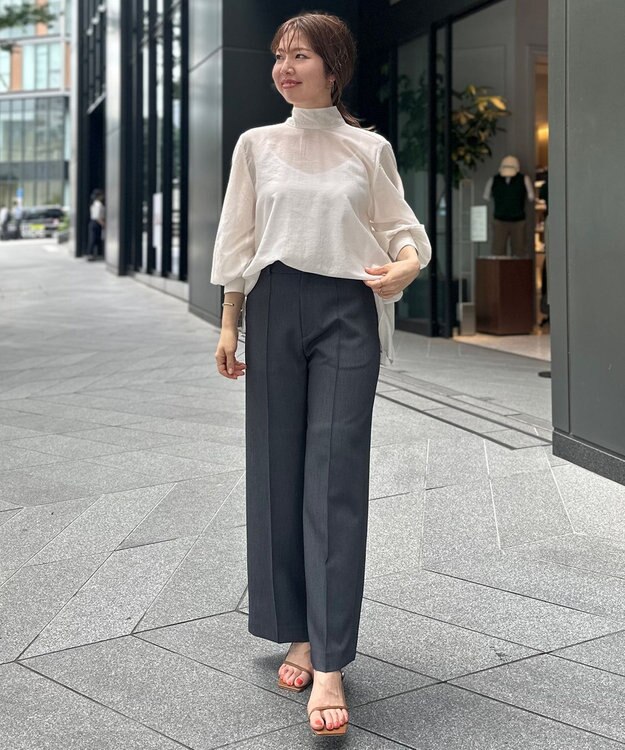 UNFILO イージーケア ボウタイ ブラウス オフ