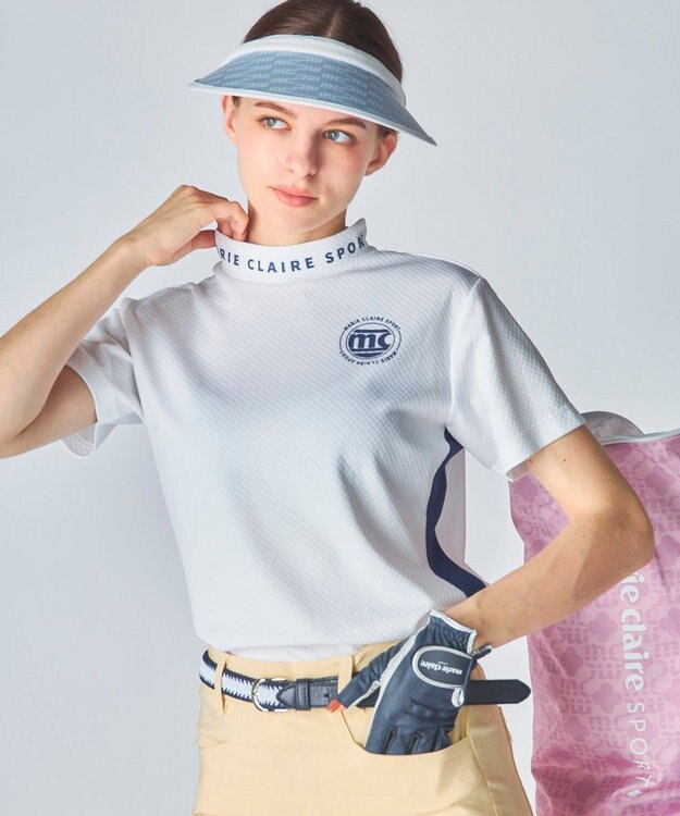 FILA GOLF／marie claire 【Marie claire sports】半袖モックネックシャツ ホワイト