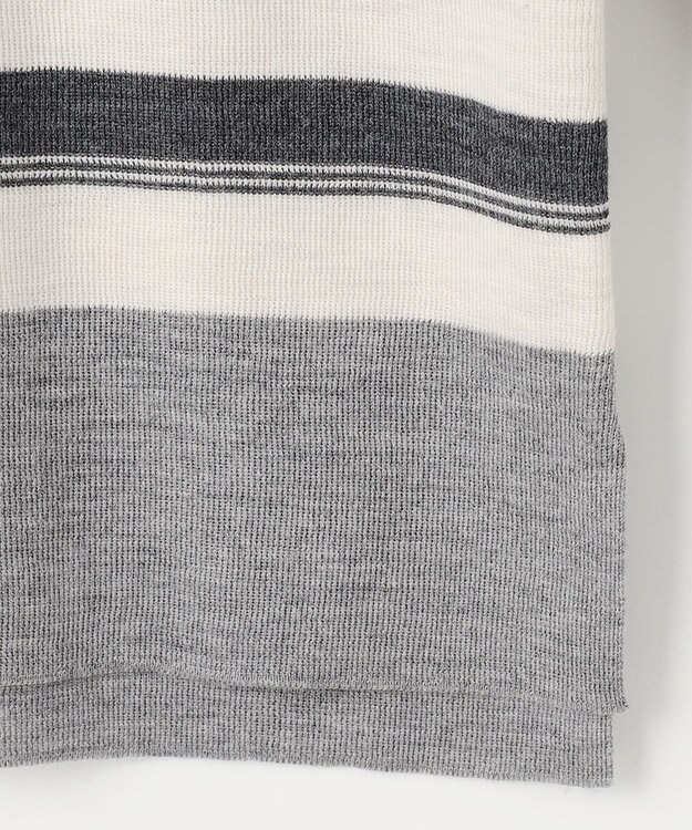 J.PRESS LADIES 【洗える】MULTI PITCH STRIPE ボーダー ニット ライトグレー系1