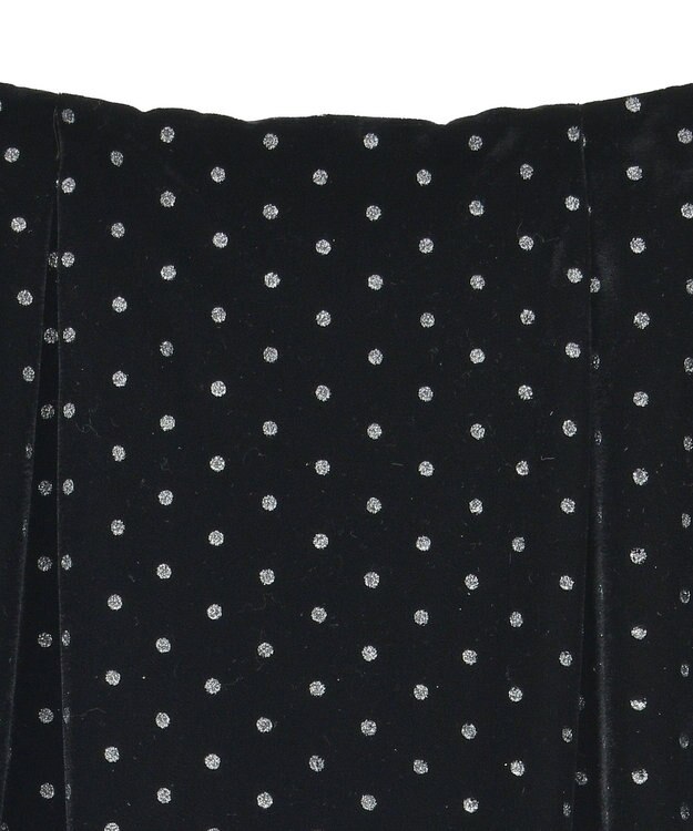 YECCA VECCA グリッタードットベロアナロースカート Black
