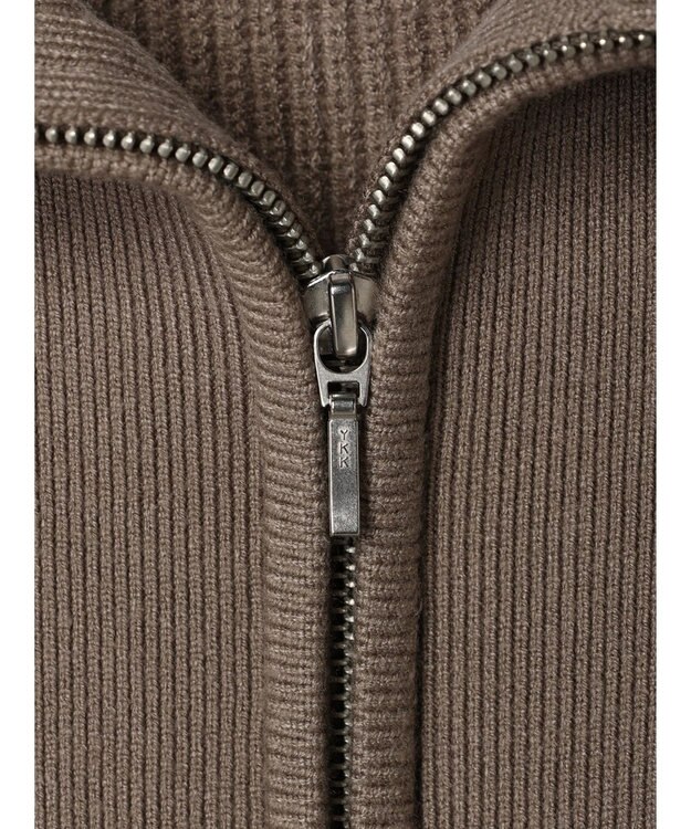 AMERICAN HOLIC バイパチハーフＺＩＰ片畦ニットプルオーバー　 Mocha