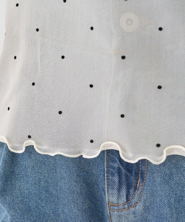 earth music&ecology フロッキードットメロープルオーバー Light Beige