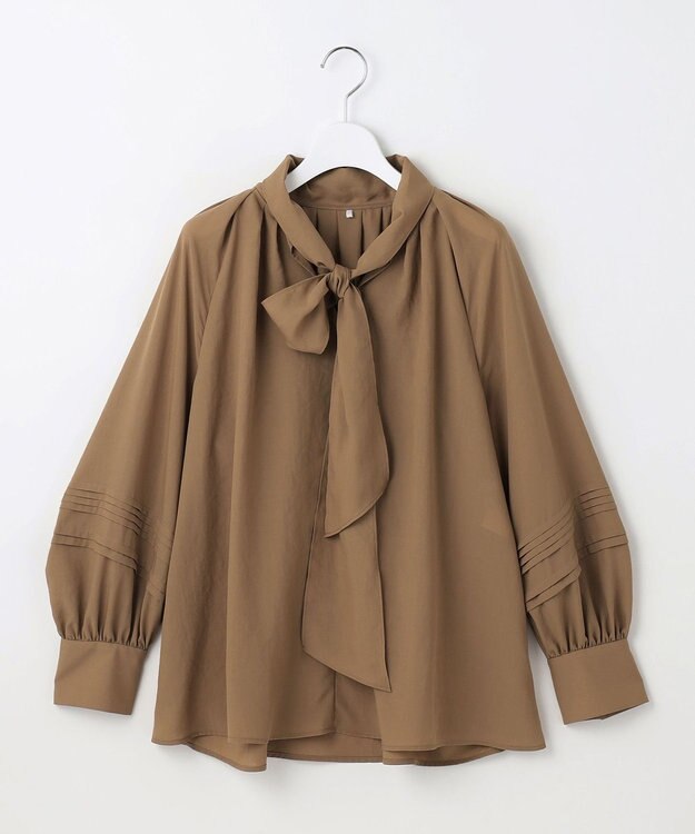 自由区 【カタログ掲載】ソフトスパンビエラボウタイ ブラウス ブラウン