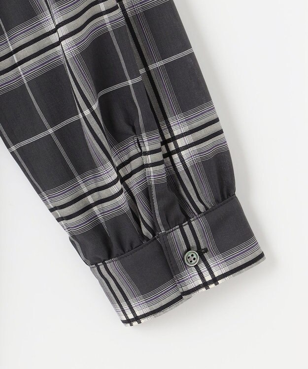 J.PRESS LADIES 【WEB限定カラーあり・洗える】SOFT SHEER チェック ロング シャツ スレートチェック系