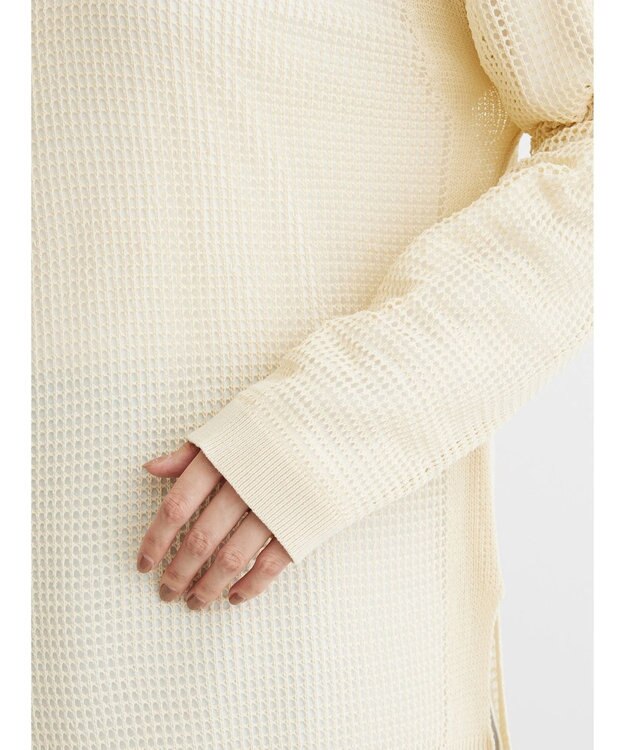 Green Parks ＳＥＴ２点ロンＴ＋メッシュニットプルオーバー Light Beige