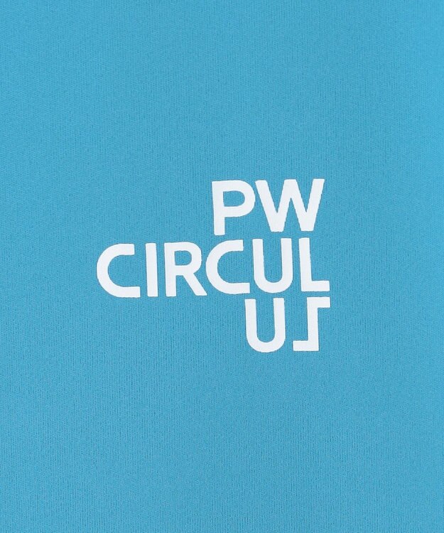 PW CIRCULUS 【吸水速乾 / UV遮蔽率99.5% UVカット / ストレッチ】【MEN】ハーフジップロングスリーブモックT ゴルフ スカイブルー系