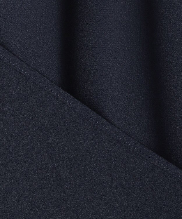 23区 L 【洗える】ジョーゼット フリル ブラウス ネイビー系