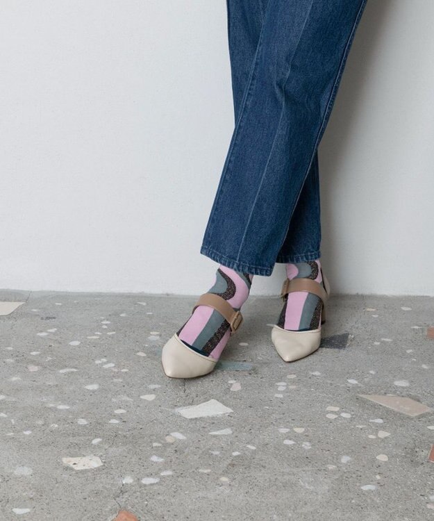 TRICOTE WAVE STRIPE SOCKS／ウェーブストライプソックス 48KHAKI