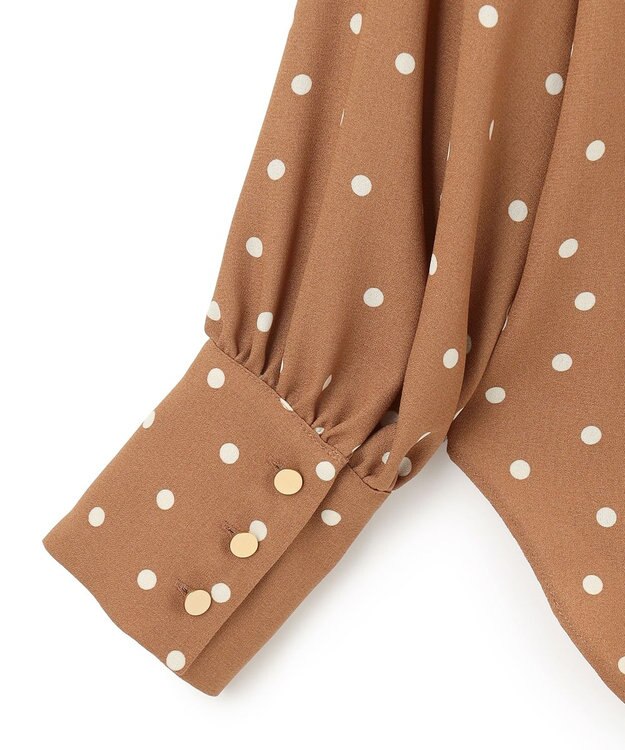 BEIGE， VIGNON / ドットブラウス Camel ×Ecru