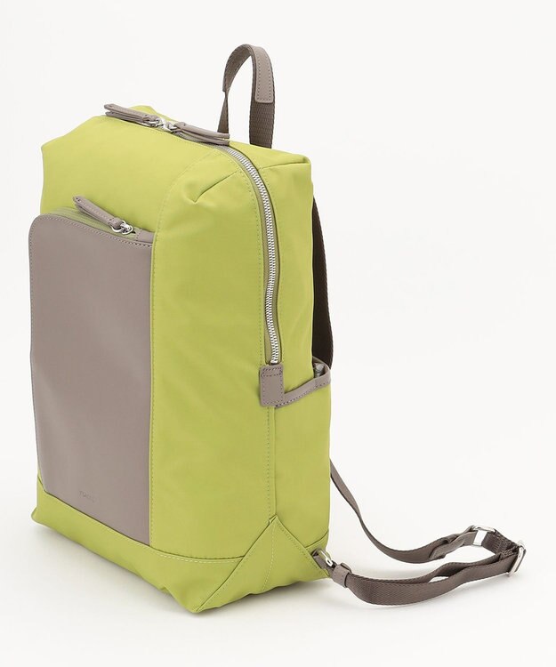 Y'SACCS ナイロン×リサイクルレザー　コンビマルチリュック ライトグリーン