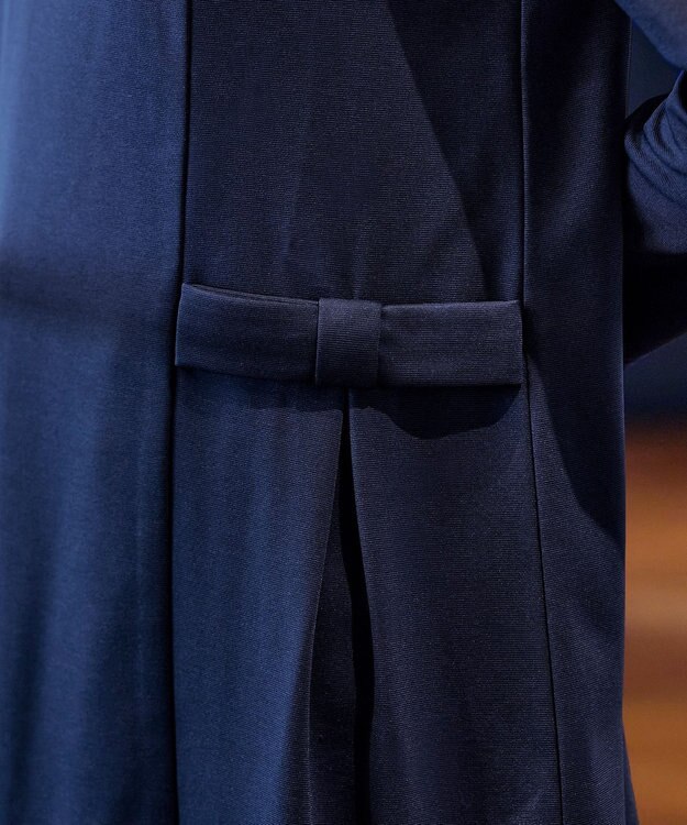 Tiaclasse L 【洗える】サイドリボンポンチチュニック ネイビー