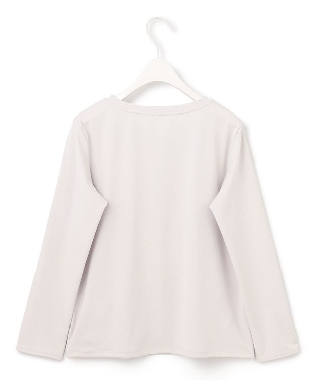 ICB 【洗える】シャイニースムース ドレープフリルカットソー ライトグレー系