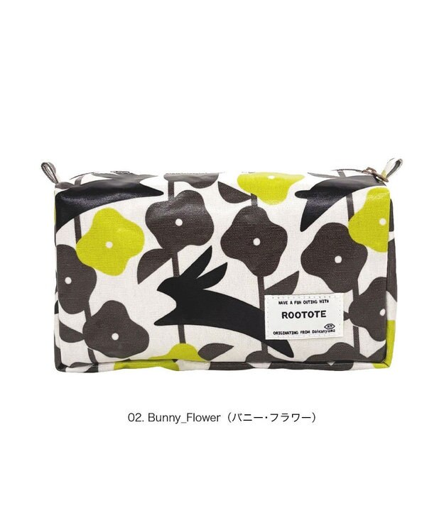 ROOTOTE 3536【ルートート】WR.ポーチ.ラミネート-X 02：バニー・フラワー