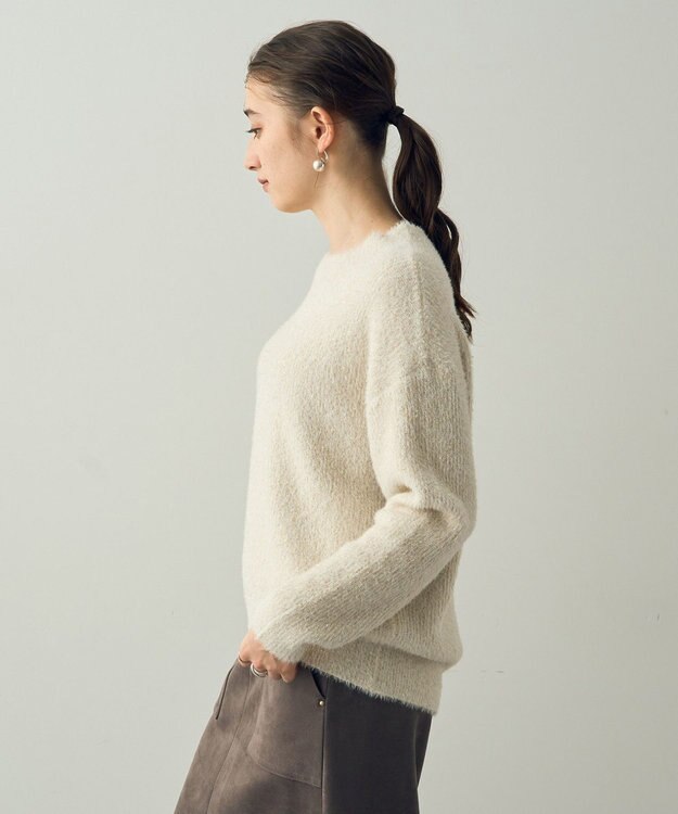 YECCA VECCA 2wayラメフェザーニット Ivory