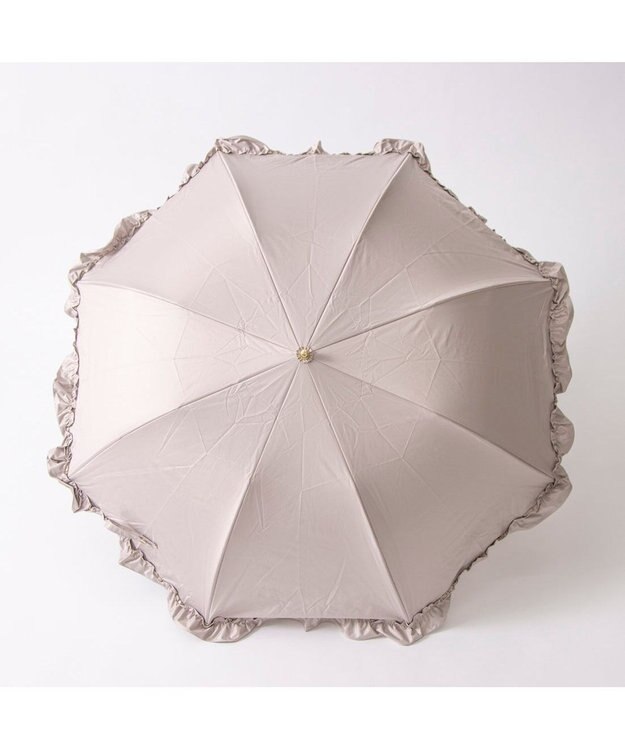 UNBILLION カシュネ cachenez / 【晴雨兼用】【日傘】 【UV カット率99.999.9％以上】PUビッグフリルトップレス折りたたみ傘 ダークベージュ