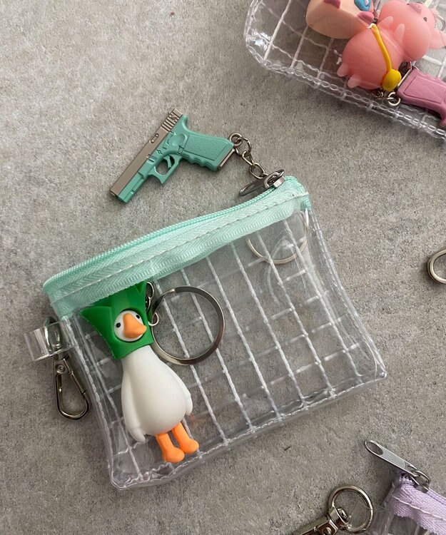 WEGO カラーテープクリアポーチ グリーンその他