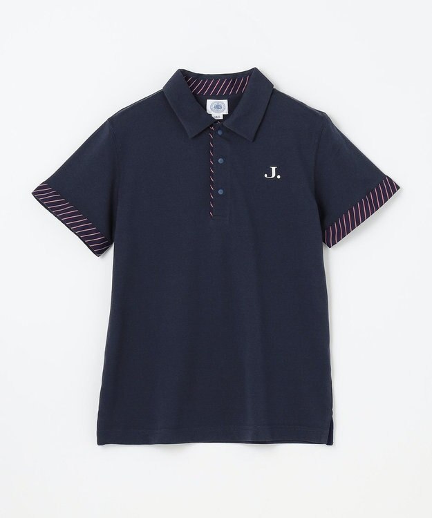 J.PRESS KIDS 【140-170㎝】COOLMAX レジメン ポロシャツ ネイビー系