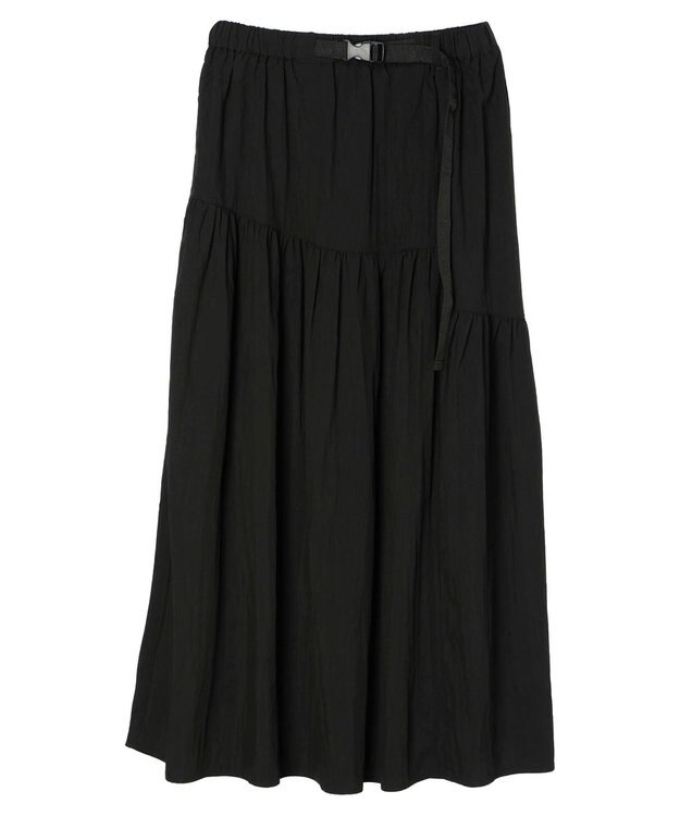 CRAFT STANDARD BOUTIQUE ガチャベルトティアードスカート Black