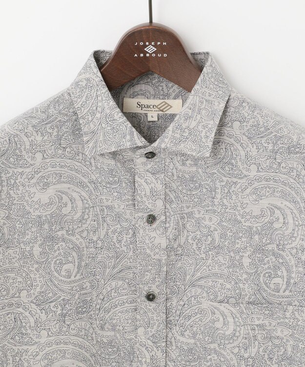 JOSEPH ABBOUD MOUNTAIN 【SPACE／UNISEX】オーバーペイズリー シャツ グレー系6
