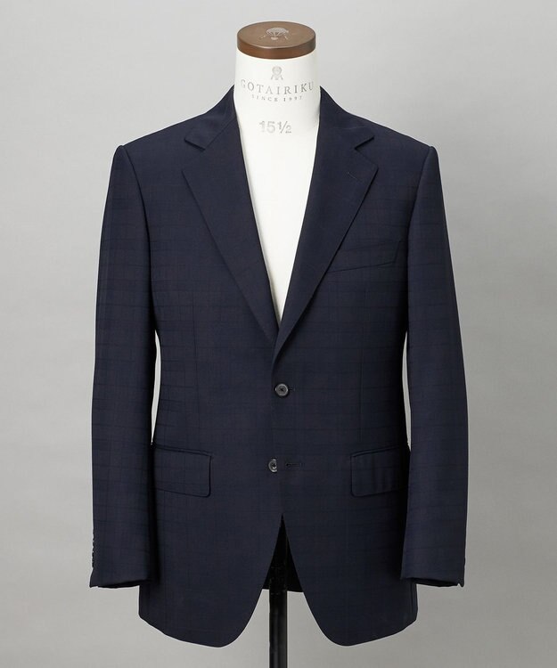 GOTAIRIKU 【山栄毛織】レトロテック 3ピーススーツ ネイビー系4