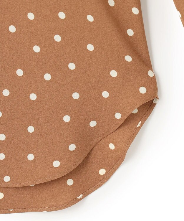 BEIGE， VIGNON / ドットブラウス Camel ×Ecru