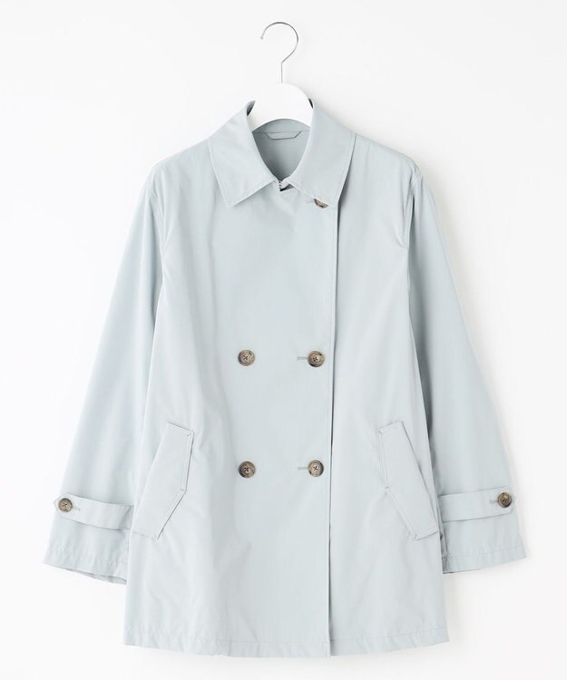 J.PRESS LADIES 【洗える・撥水】ポリアーティローザ ダブル トレンチコート フェードブルー系