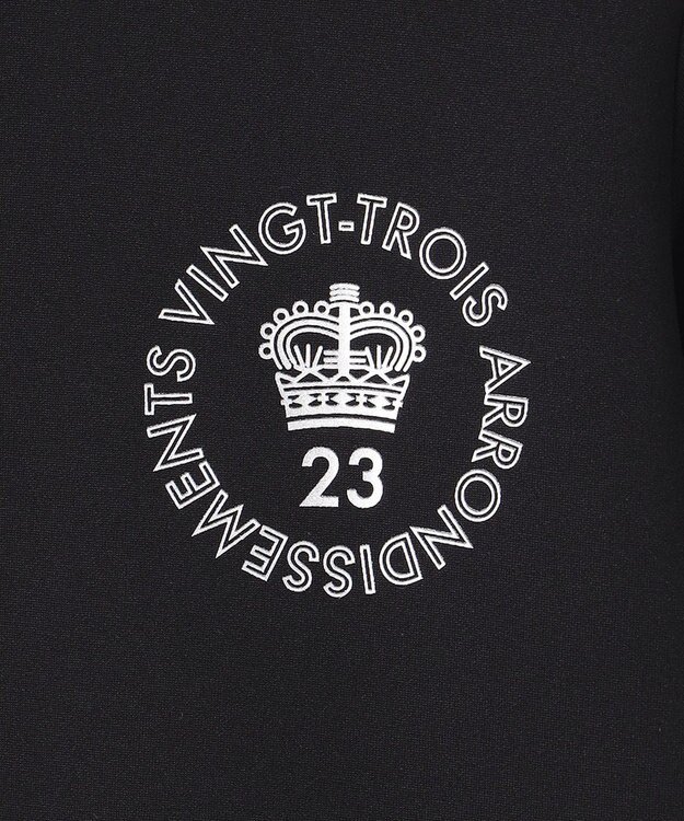 23区GOLF ファン多数の名品トップス 【WOMEN】ストレッチ裏フリース モックネックシャツ ブラック系